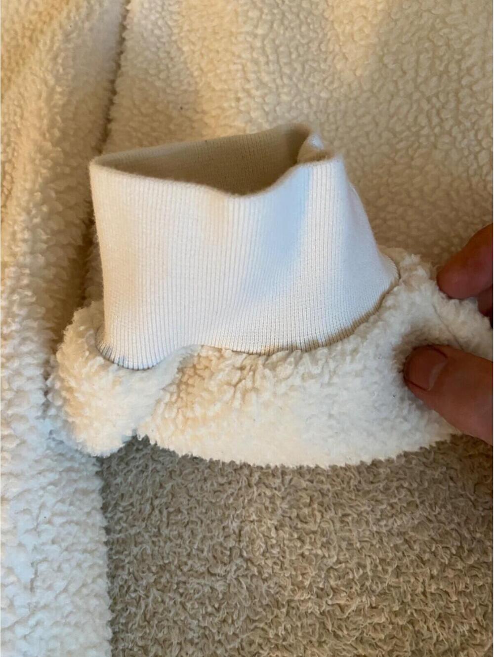 Madewell Cream Sherpa Fleece Hoodie Sweatshirt Women M Oversized J Crew Sweater - Picture 4 of 16